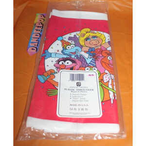 American Greetings The Muppets Plastic Tablecover 54 x 96" Vintage Jim Henson